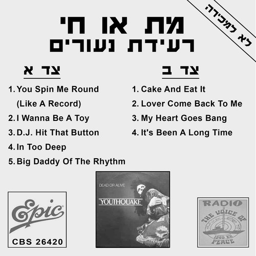 Dead Or Alive – Youthquake - You Spin Me Round 12" RARE RADIO HEBREW PICTURE LP - Picture 4 of 7