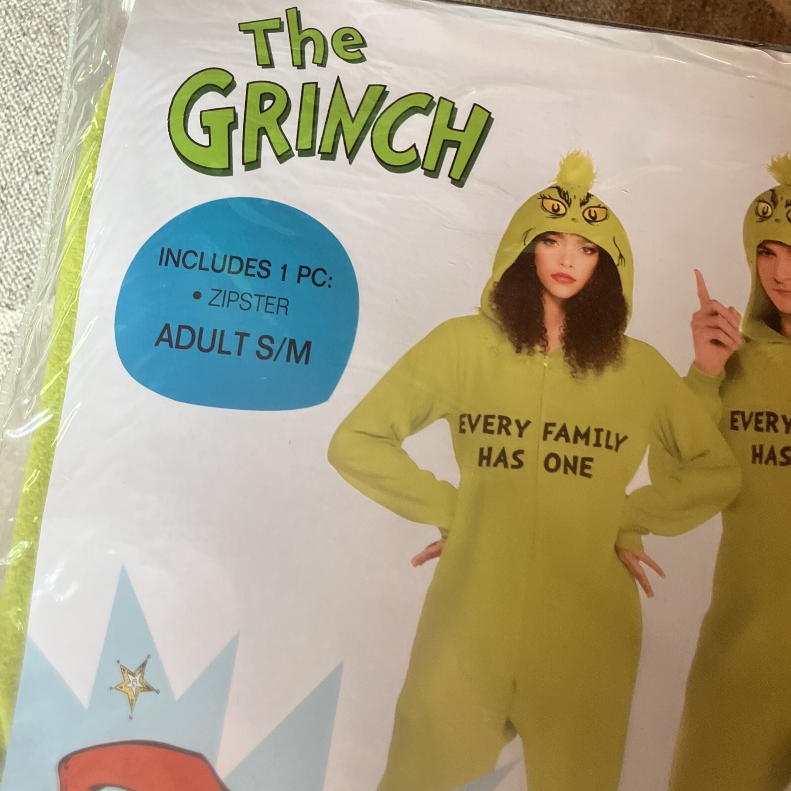 The Grinch Union Suit Pajamas One Piece Halloween Costume Women Sz S/M eBay