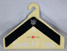 LINDSAY PHILLIPS SWITCH FLOPS BLACK RHINESTONES STRAPS FOR FLIP-FLOPS SIZE S NEW