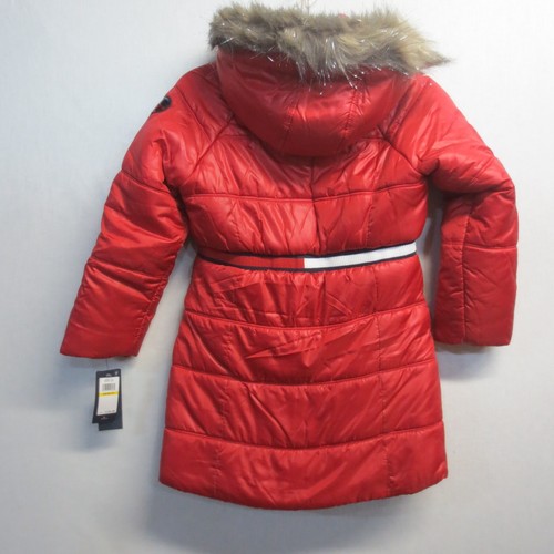 TOMMY HILFIGER GIRLS SCARLET SAGE PUFFER COAT - SIZE MEDIUM 8/10 - Picture 2 of 6