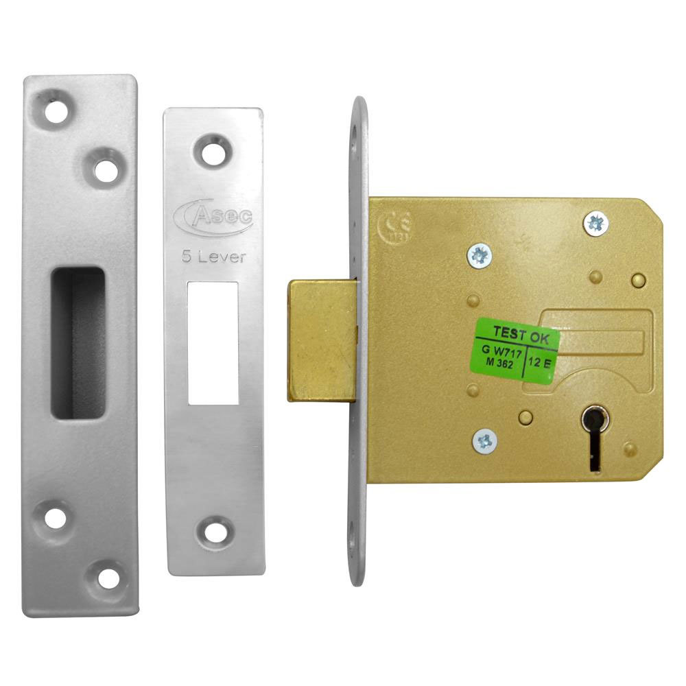 Asec Deadlock 76mm SS 5 Lever (AS1018)