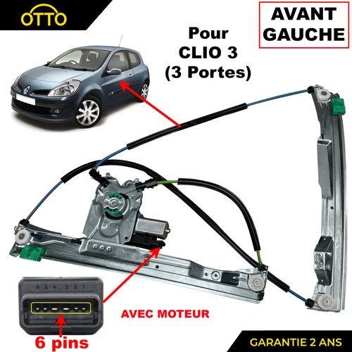 Mecanismo De Elevalunas Delantero Izquierdo para Clio 3) 2006-2014 8200826169