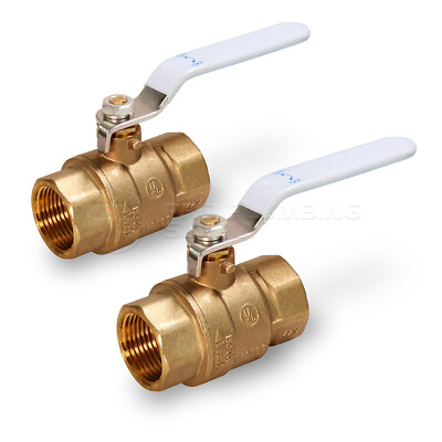 Midline Valve Premium Brass FIP x FIP Full Port Ball Valve (2 Pack)