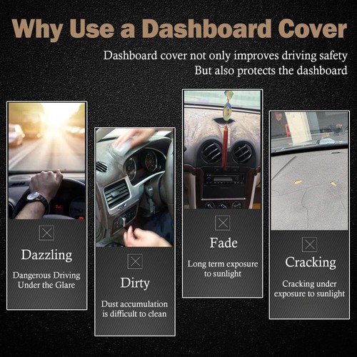 Dashboard Cover Interior Center Console Mat Pad Carpet For Mazda CX-5 CX-8 17-20 - Picture 2 of 16