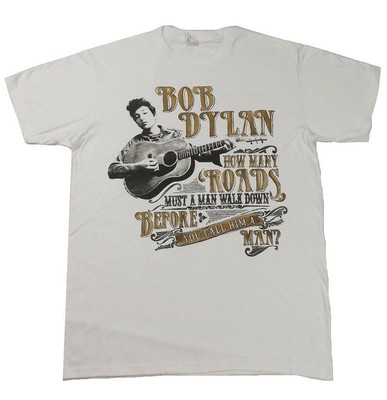 Bob Dylan Blowing In Der Wind Lyrics T Shirt Wie Viele Roads Ebay
