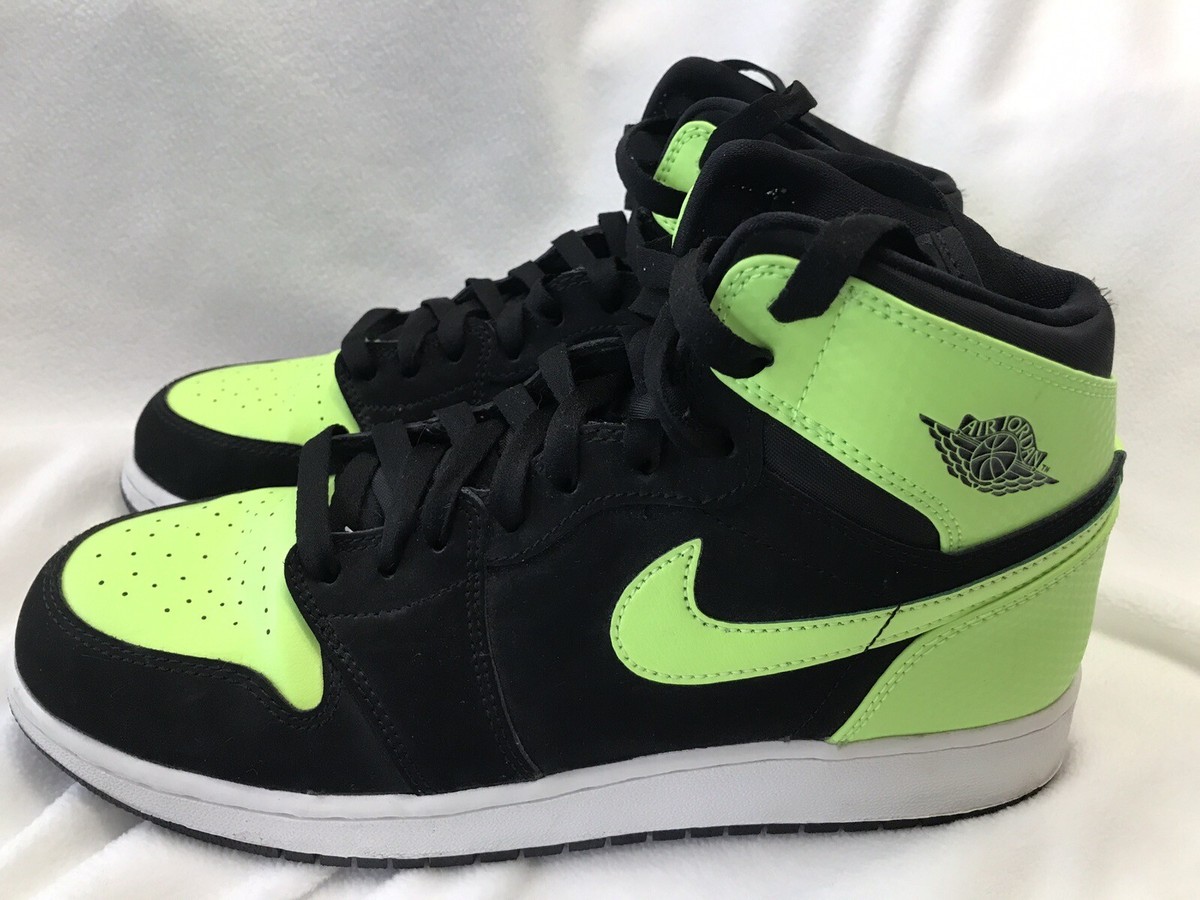 Nike Air Jordan Retro 1 High Black Ghost Green Neon Lime