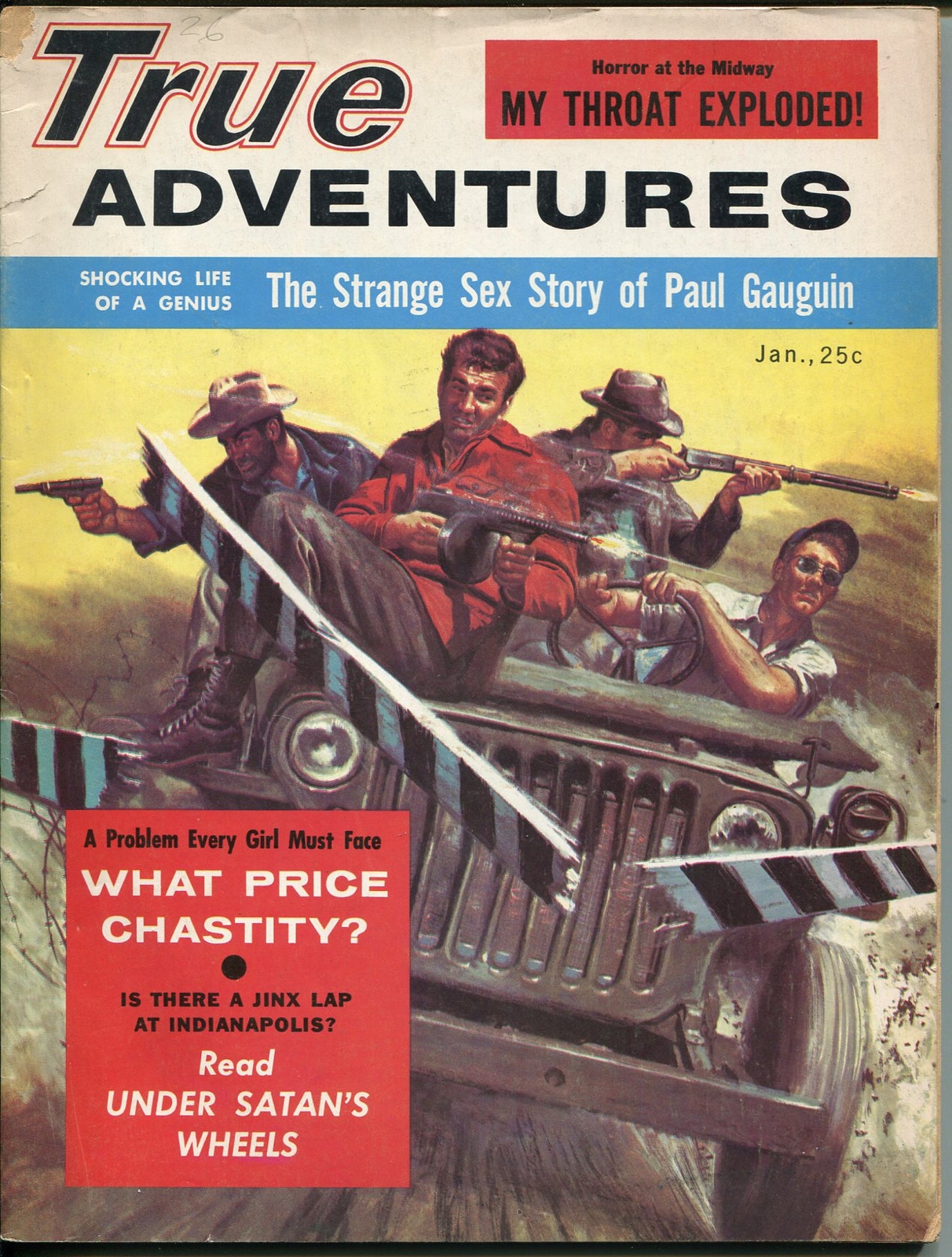 MAG: True Adventures 1/1957-Tommy Gun-Jeep-Mort Kunstler-Norman ...