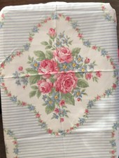 Vtg. Lightweight Scarf Light Blue with Pink Roses Large 36  Square Avon B51-4