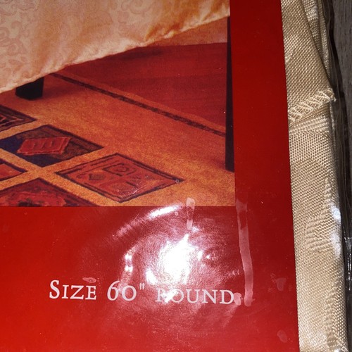 Jacquard Fabric Tablecloth 60” Round New Sultans Linens D-1073 - Picture 3 of 10