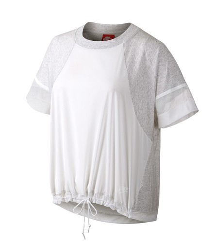 Women's Nike Bonded T-Shirt Short Sleeve Athletic Fashion White/Birch 726019 051 - 第 1/3 張圖片