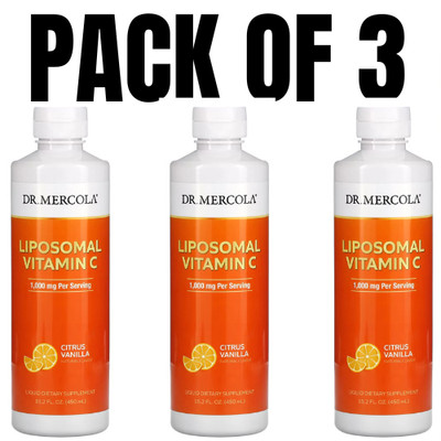 Dr. Mercola Liposomal Vitamin C   Citrus Vanilla   15.2 fl oz (Pack of 3)