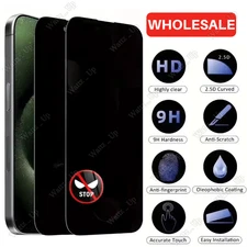 Bulk Lot Privacy Screen Protector Tempered Glass For iPhone 16 15 14 13 12 11 XR