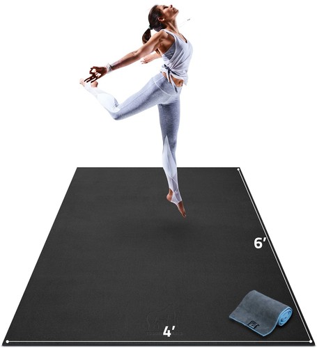 Premium Large Yoga Mat – 6' x 4' x 8mm Extra Thick & Ultra Comfortable, Non-S...