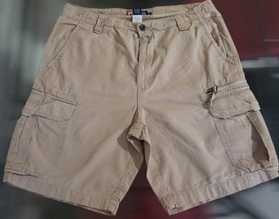 CHAPS Herren Cargo Shorts Khaki 100% Baumwolle - Größe 44 (34W) Outdoor Style