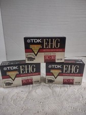 TDK TC-30 EHG VHS-C Video Cassette Made in Japan Extra High Grade New 3 Pack
