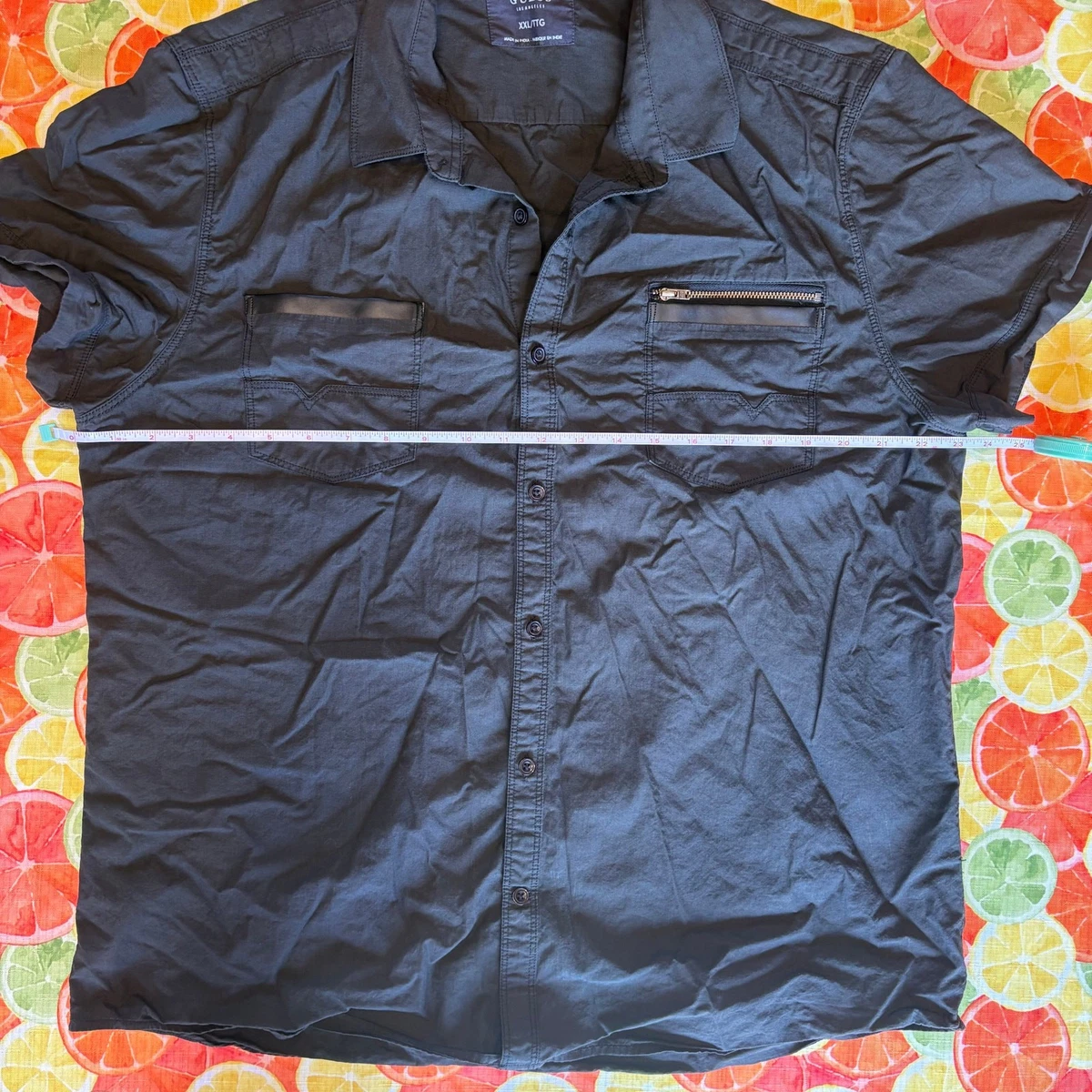 Guess manga corta abotonada, XXL para hombre