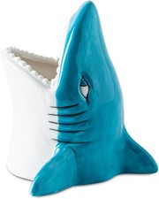 Cute Kid Toothbrush Holder Toothbrush Organizer Durable Ceramic Big Mouth Shark