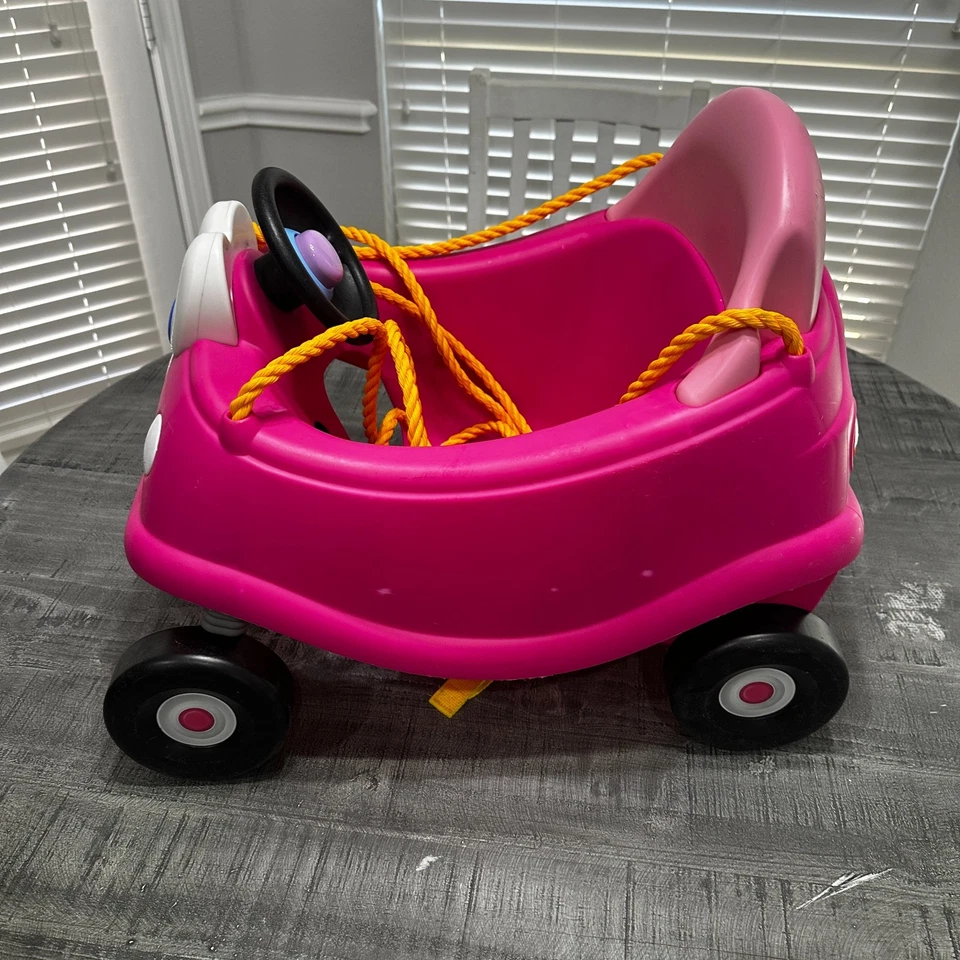 Raro Acogedor Cupé Primer Columpio Rosa Coche Patio Trasero Alto 9-36 Meses Foto 2 de 4
