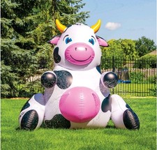 Big Mouth Inflatable Sprinkler Cow Backyard Water Toy Kids Outdoor Summer