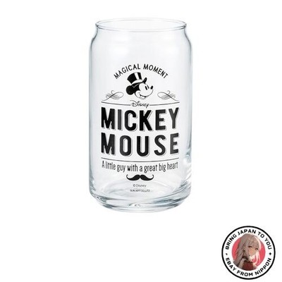 New Sun Art Disney Mickey Mouse Tin-Shaped Glass Tumbler Approx. 360ml Made in