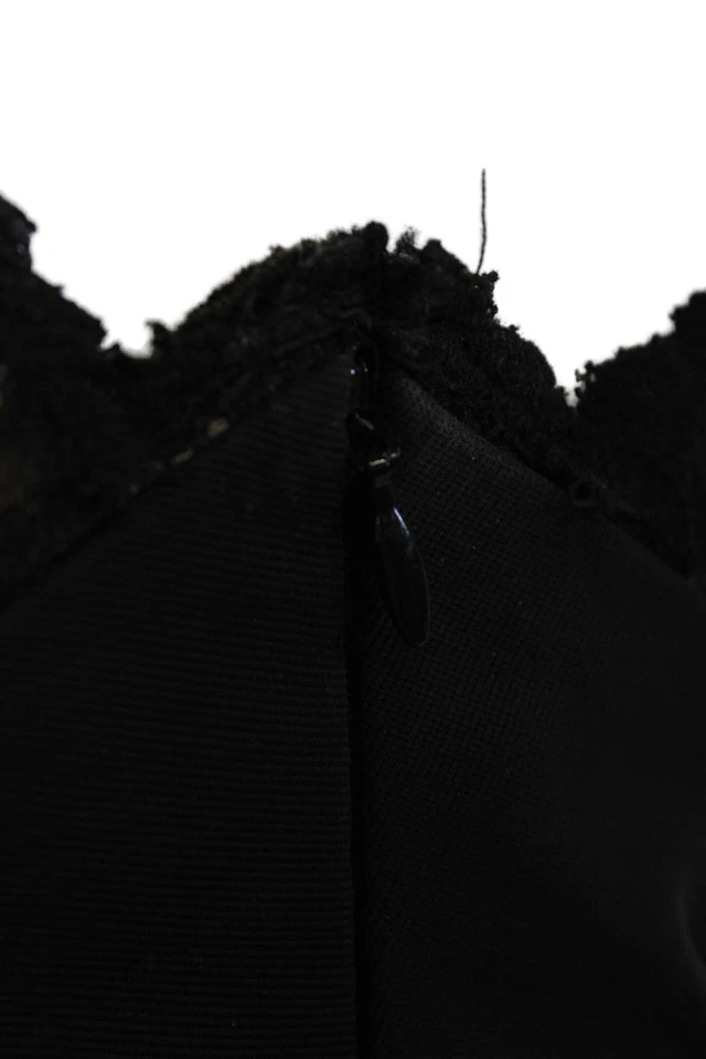 Vestido justo Robert Rodriguez Black Label feminino renda sem alças preto tamanho 2 - Imagem 4 de 4