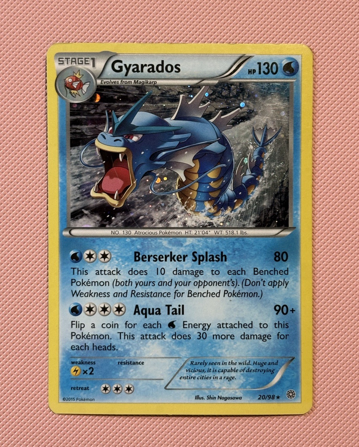 Pokémon TCG Gyarados 20/98 cosmos Holo **SWIRL** Ancient Origins