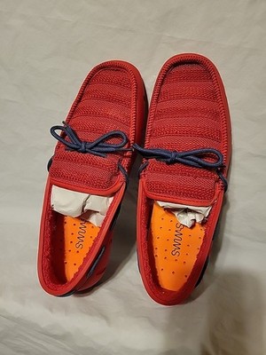 SWIMS Mens Size 8 Red Ensign Blue Slip On Terry Knit Loafers Shoes SWIMS Mens Size 8 Terry Loafer Red Ensign Blue Slip On  main image 3