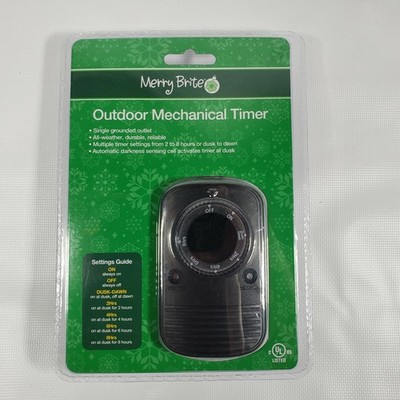 NEW MERRY BRITE OUTDOOR MECHANICAL TIMER Automatic Darkness Sensor ALL WEATHER
