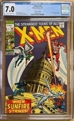 1970 X-Men #64   CGC 7.0     1st appearance SUNFIRE (Shiro Yoshida)