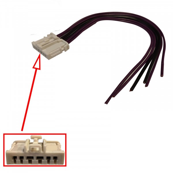 Prise electrique feux arrieres pour Peugeot 206 SW et 307 Break connecteur male 6 voies