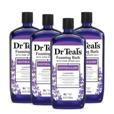 Relaxing Lavender Foam Bath with Pure Epsom Salt - 4 Pack for Serious Self-Care