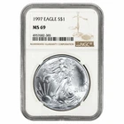 1997 American Silver Eagle $1 NGC MS 69