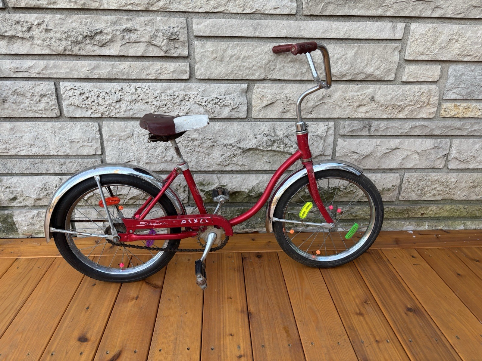 Vintage Red Schwinn Pixie Girls Bike.