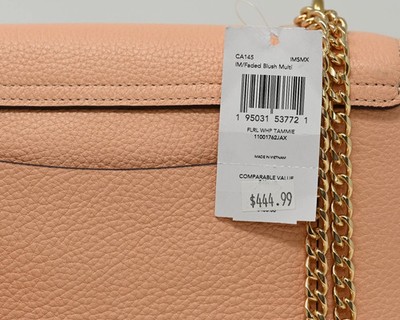 COACH TAMMIE Shoulder Bag w Floral Whipstitch Faded Blush Pink
