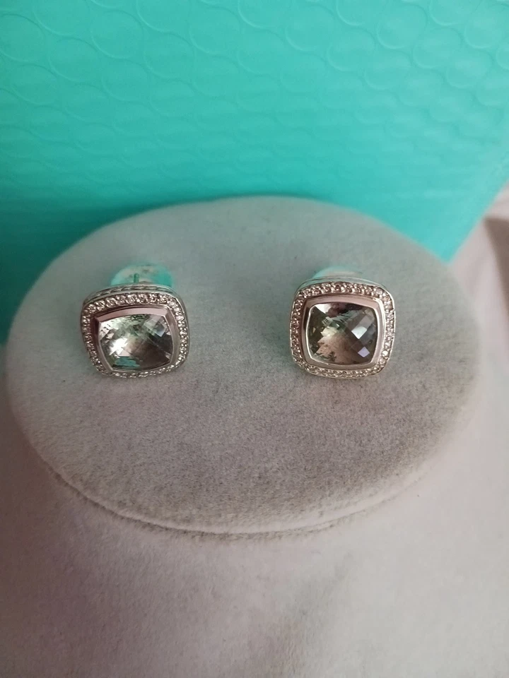 Pendientes de prasiolita y diamantes David Yerman Albion Foto 4 de 4