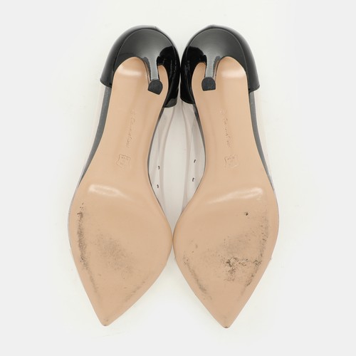 Gianvito Rossi Cream/Black Patent Leather and PVC Plexi Pumps Size 40 - 第 6/9 張圖片