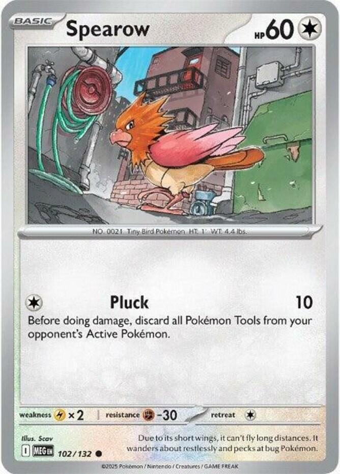 Spearow - 102/132 - Common - Near Mint - Mega Evolution - Base Set