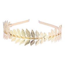 Bridal Hair Crown Roman Goddess Leaf Branch Dainty Head Dress Boho (Gold)