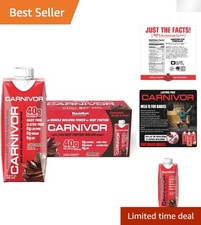 Carnivor RTD 40g Lactose-Free Beef Protein Isolate in Delicious Chocolate, 12...