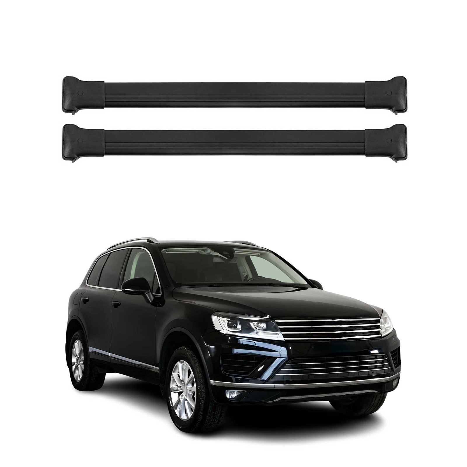 Barres de toit VW Touareg 2010-2018 galerie transversale aluminium noir