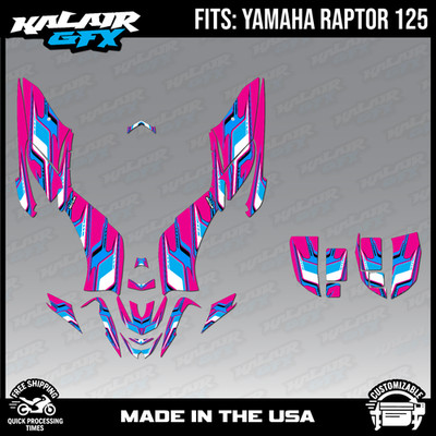 Graphics Kit for ATV YAMAHA RAPTOR 125 Klutch Series - Magenta 16 Mil