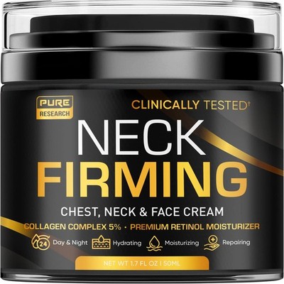 PURE RESEARCH Neck Firming Cream  Anti Wrinkle Cream Day & Night Face Neck an...