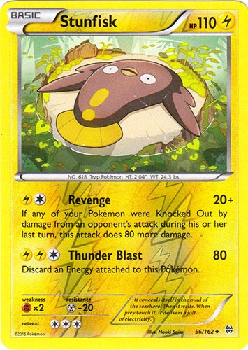 x4 Stunfisk - 56/162 - Uncommon - Reverse Holo Pokemon XY Breakthrough M/NM Engl