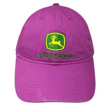 John Deere Strapback Baseball Cap Pink One Size Adjustable Embroidered Cotton