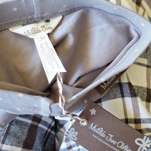 Nwt Matilda Jane Polka Dot And Ruffle Gray Pant Size 4 Girls - Picture 5 of 6