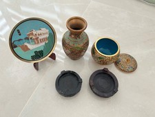 Vintage Cloisonn&eacute;-Deko-Set aus China