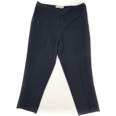 MARINA RINALDI Max Mara Black Crepe Dress Pants Side Zip Size MR 21 / US 12