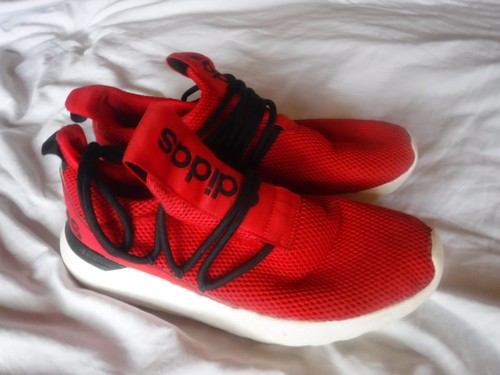 Red Adidas lite Racer Red Sneakers Mens Size 10 1/2 Pre Owned - Picture 4 of 8