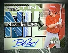 2025 Leaf Metal Brady Ebel Autograph 1/3 RED, WHITE &amp; BLUE BREWERS ROOKIE RC 🟢