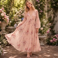 LoveShackFancy Leah Dress XS Duchess Floral Silk Maxi NWT Whimsy Fairycore Boho